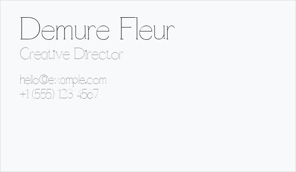 Demure Fleur Business Card