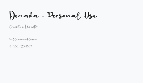 Denada - Personal Use Business Card