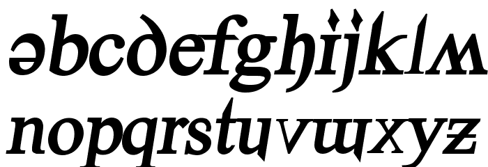 Denial2RegularBoldItalics Font LOWERCASE