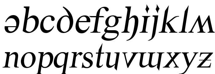 Denial2RegularItalics Font LOWERCASE