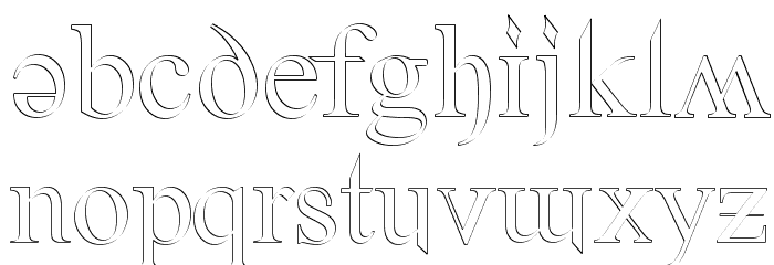Denial2RegularOutline Font LOWERCASE