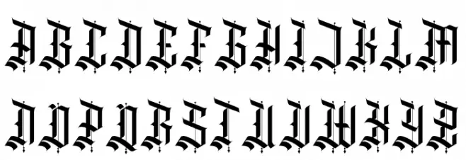 Denibas Sunset Regular フォント 大文字