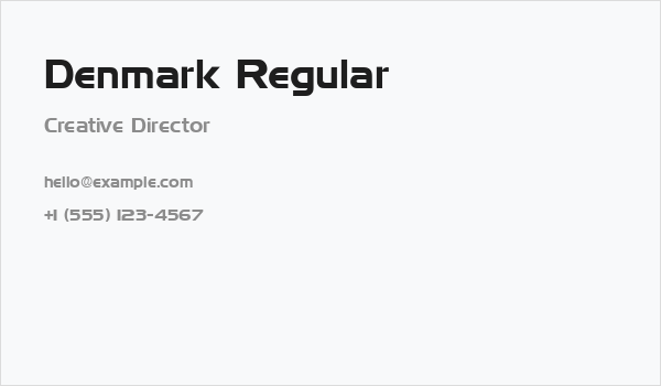 Denmark Regular Business Card