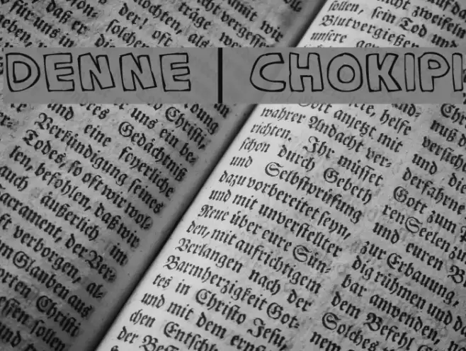 Denne | CHOKIPI Font examples