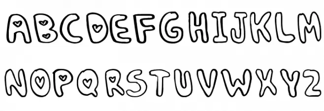 Denne Puffy-Hearts Schriftart Groß