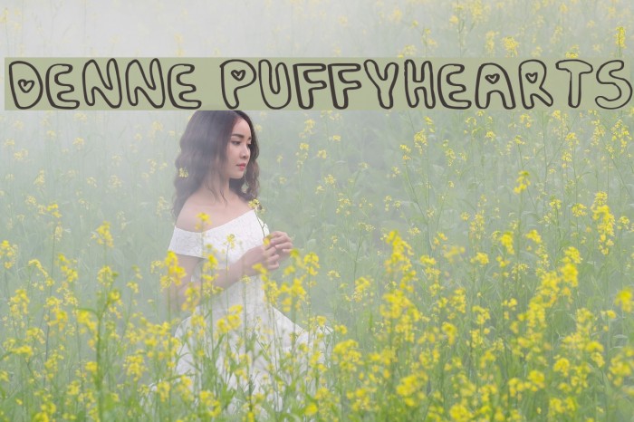 Denne Puffy-Hearts Font examples