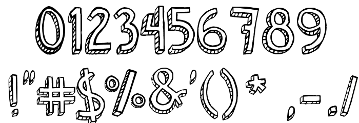 Denne Shuffle Euro Hollow Font OTHER CHARS