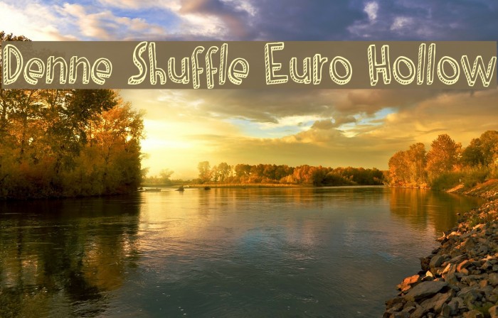 Denne Shuffle Euro Hollow Font examples