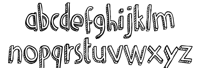 Denne Shuffle Euro Hollow Font LOWERCASE