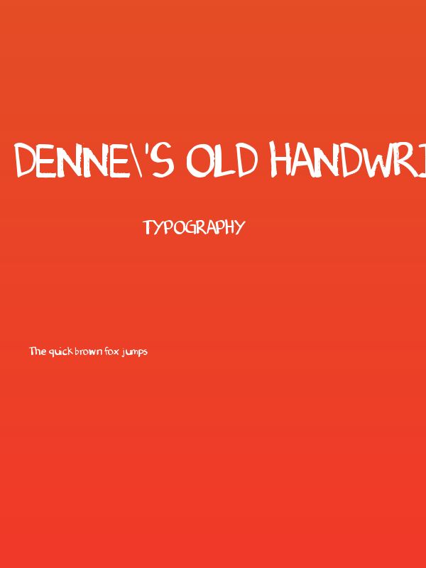 Denne's Old Handwriting Poster