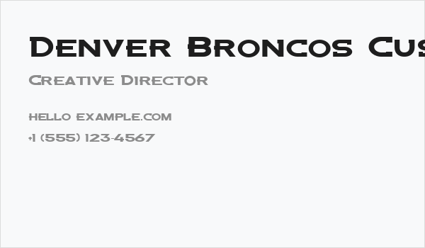 Denver Broncos Custom Business Card
