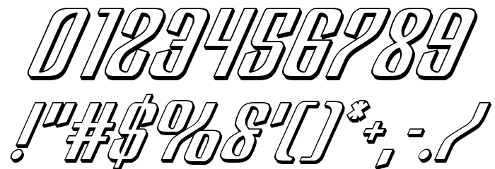 Department H 3D Italic Font OTHER CHARS