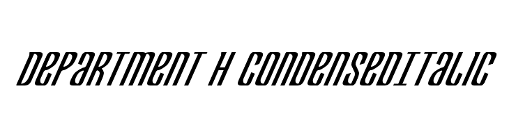 Department H CondensedItalic  font caratteri gratis
