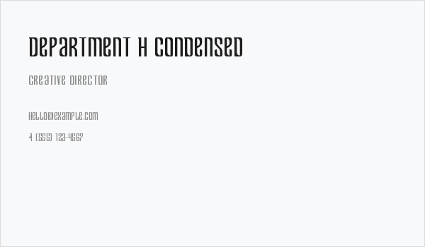 Department H Condensed Business Card