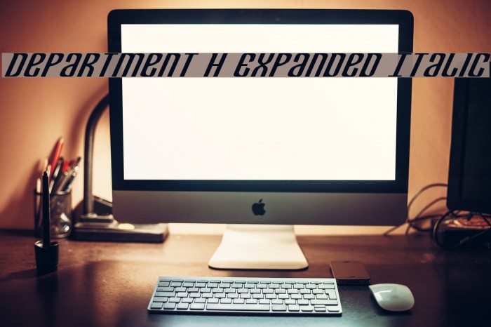 Department H Expanded Italic Font examples