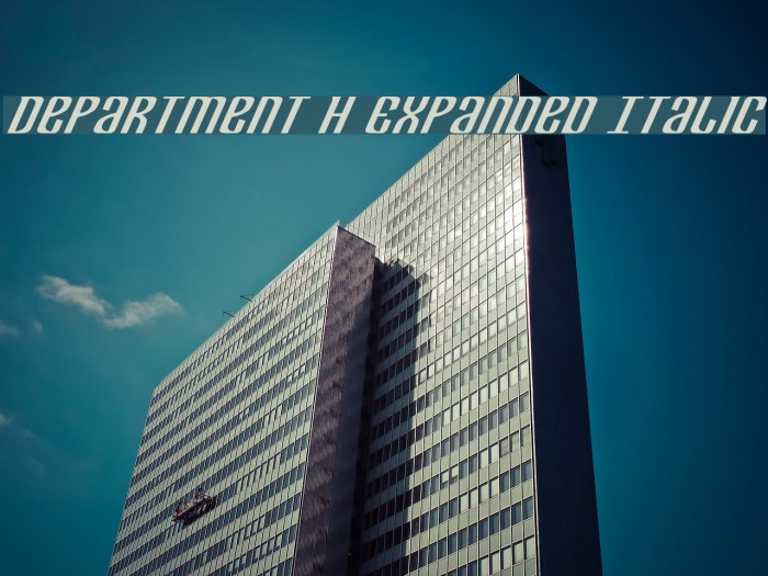 Department H Expanded Italic Font examples