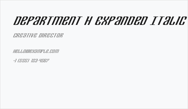 Department H Expanded Italic Business Card
