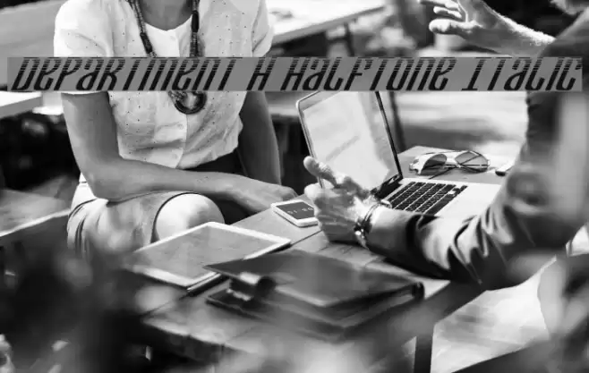 Department H Halftone Italic Font examples