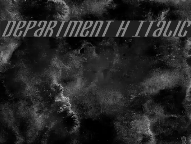 Department H Italic Font examples