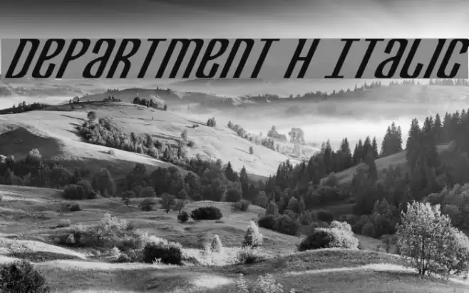 Department H Italic Font examples