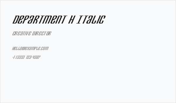 Department H Italic Business Card