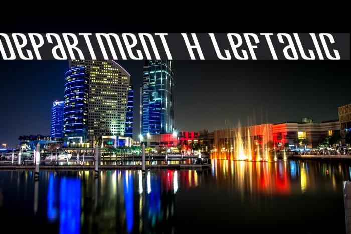 Department H Leftalic Font examples
