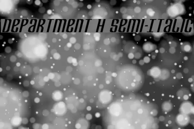 Department H Semi-Italic Font examples