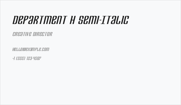 Department H Semi-Italic Business Card