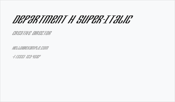Department H Super-Italic Business Card