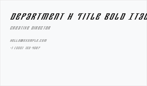 Department H Title Bold Italic Business Card
