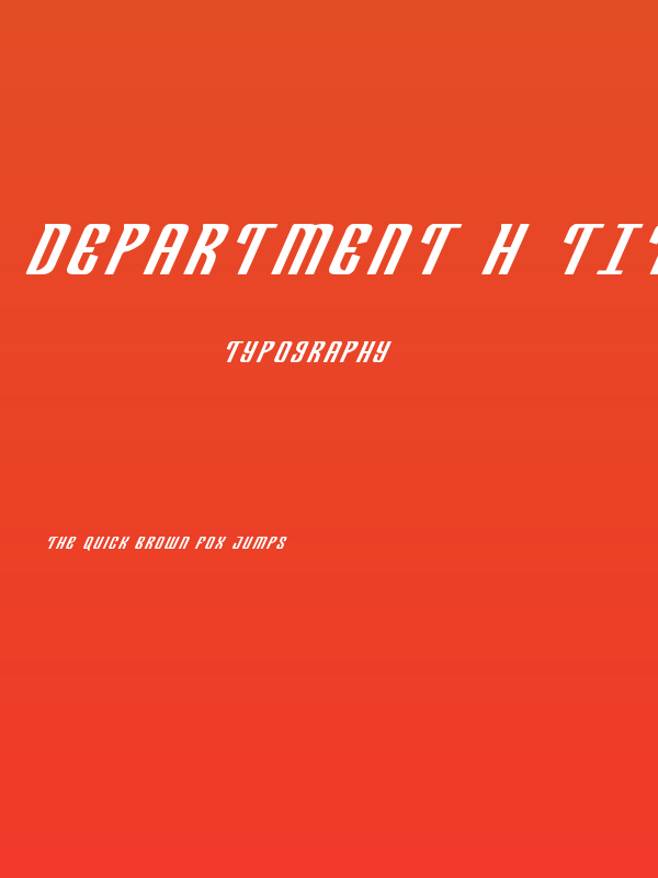 Department H Title Bold Italic Poster