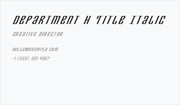 Department H Title Italic Business Card