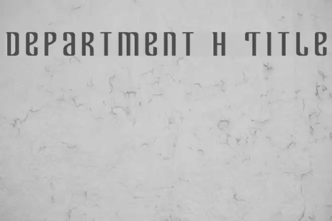 Department H Title Font examples