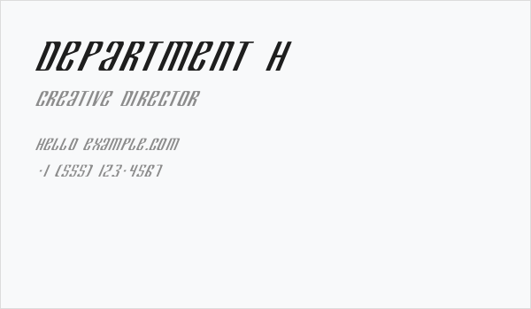 Department H Business Card