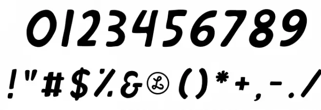 DephionSlanted Font OTHER CHARS