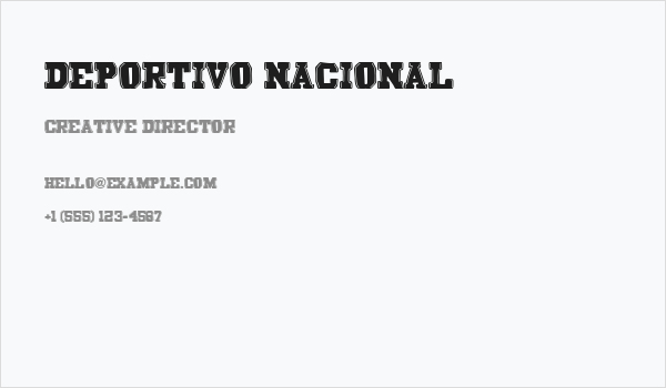 Deportivo Nacional Business Card