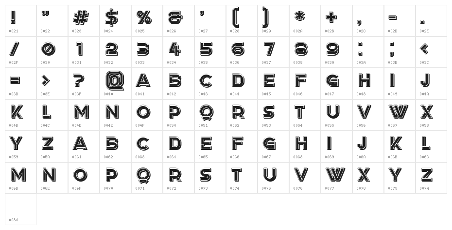 Depot Filled Regular Character Map