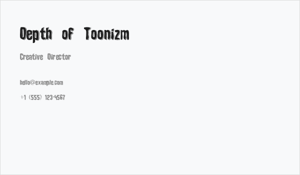 Depth of Toonizm Business Card