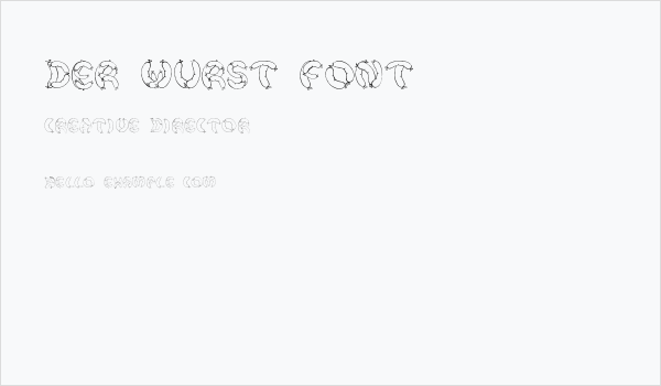 Der Wurst Font Business Card