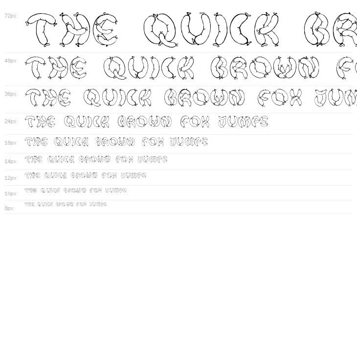 Der Wurst Font Waterfall