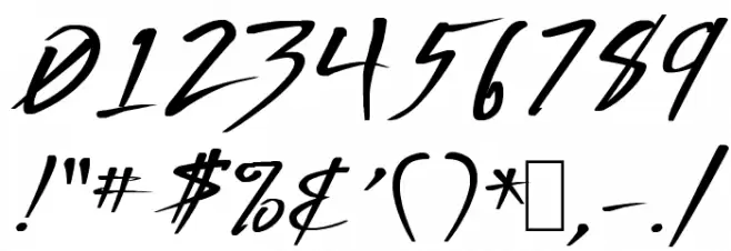 Deranged 1 Font OTHER CHARS