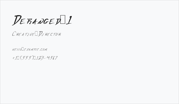 Deranged 1 Business Card