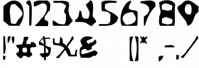 Deranged-Tabloid Шрифта ДРУГИЕ символов