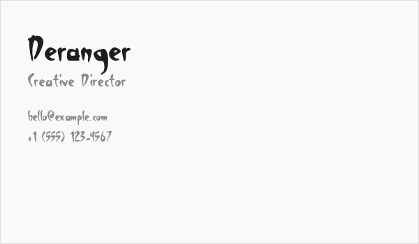 Deranger Business Card