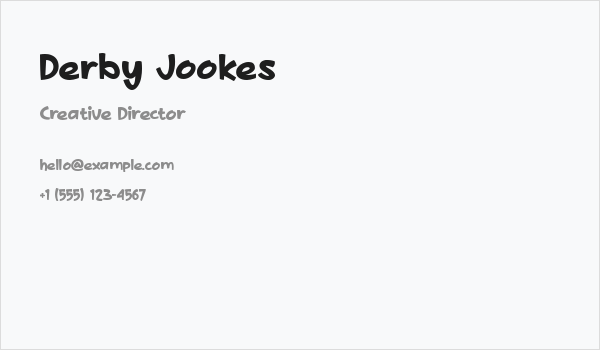 Derby Jookes Business Card