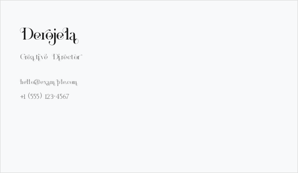 Derojela Business Card