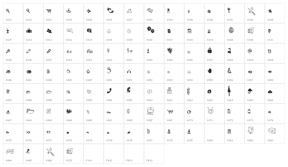 DerpIcons Character Map