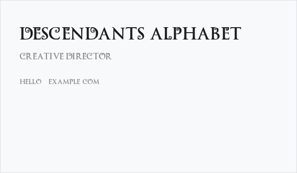 Descendants Alphabet Business Card