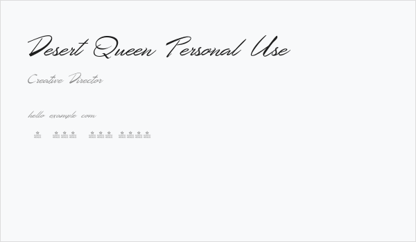 Desert Queen Personal Use Business Card