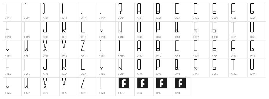 Design#1 Regular Character Map